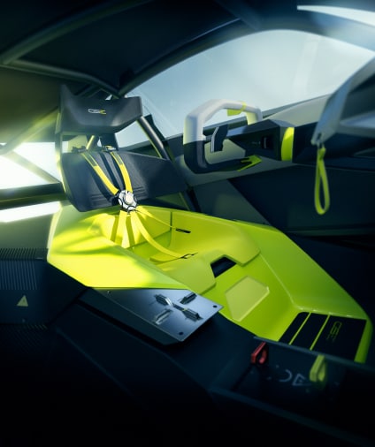 Nahaufnahme des Sportsitz des Corsa GSE Vision Gran Turismo