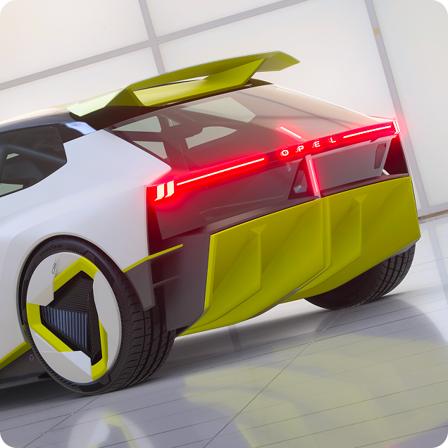 Seitenansicht von hinten des Corsa GSE Vision Gran Turismo