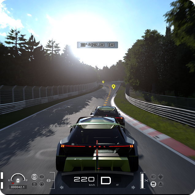 Ansicht von oben auf den Corsa GSE Vision Gran Turismo